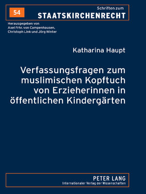 cover image of Verfassungsfragen zum muslimischen Kopftuch von Erzieherinnen in öffentlichen Kindergärten